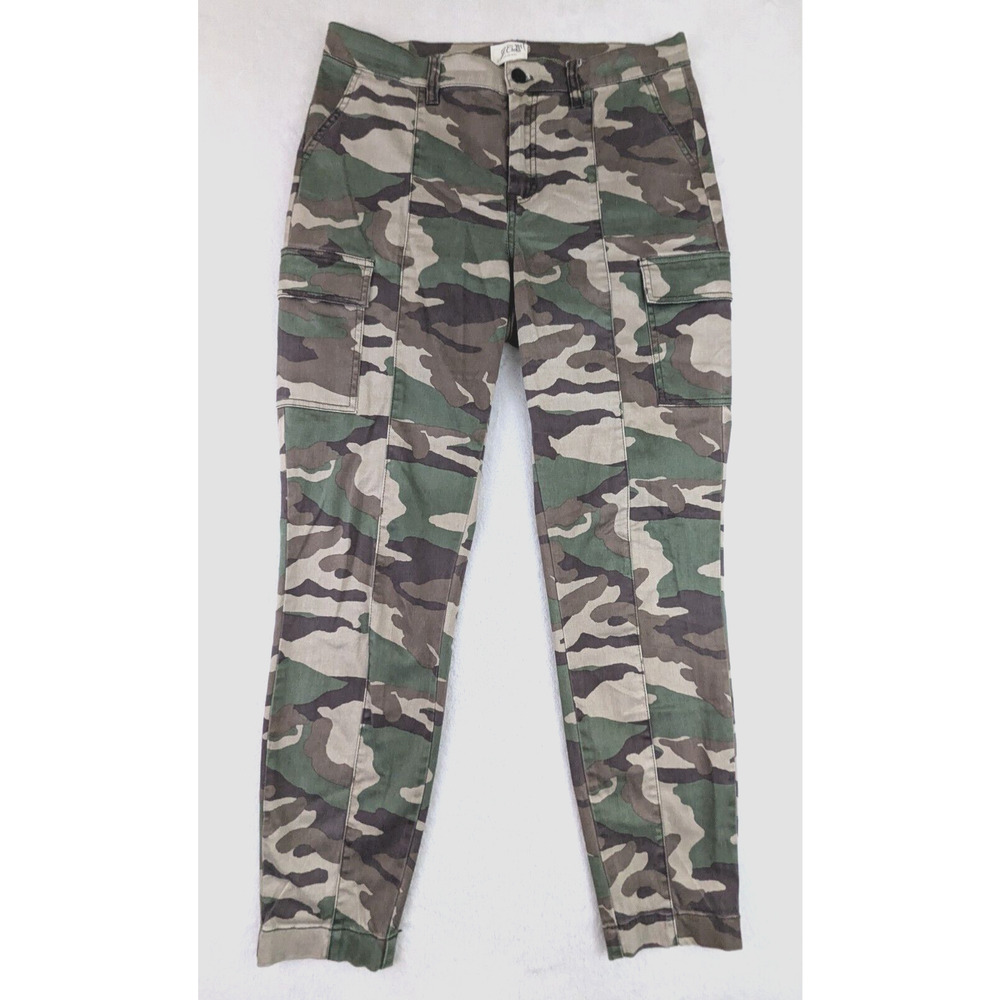 J. Crew Women's Slim Straight Leg Cargo Pants in Camo Green Sz. 29
